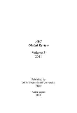 AIU Global Review Volume 3 2011