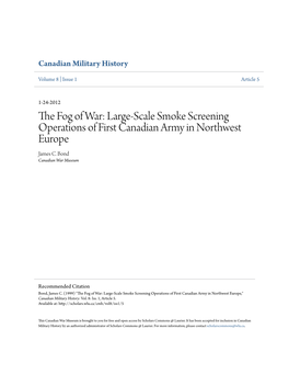 The Fog of War: Large-Scale Smoke Screening Operations of First C