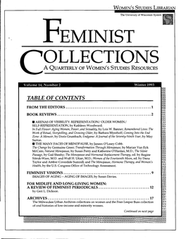 C Ollections Ca Quarterlyof Women's Studies Resources