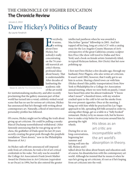 Dave Hickey's Politics of Beauty