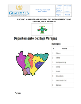 Perfil Departamental De Baja Verapaz