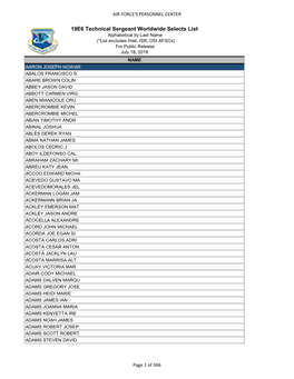 19E6 Technical Sergeant Worldwide Selects List