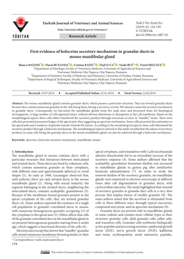 First Evidence of Holocrine Secretory Mechanism in Granular Ducts in Mouse Mandibular Gland