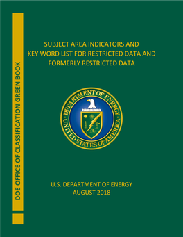 Subject Area Indicators and Key Word List for Restricted Data and Formerly Restricted Data