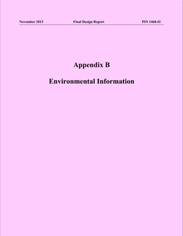 Appendix B Environmental Information