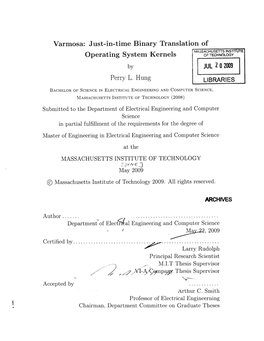 Just-In-Time Binary Translation of Operating System Kernels