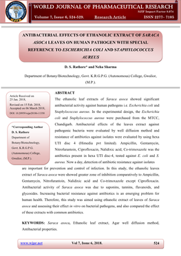 World Journal of Pharmaceutical Research SJIF Impact Factor 8.074 Rathore Et Al