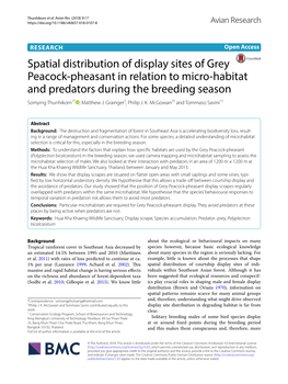 Spatial Distribution of Display Sites of Grey Peacock-Pheasant in Relation to Micro-Habitat and Predators During the Breeding Se