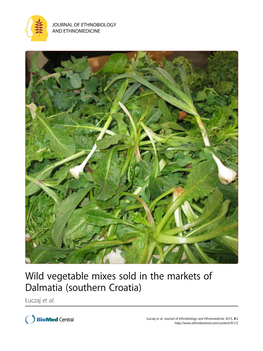 Wild Vegetable Mixes Sold in the Markets of Dalmatia (Southern Croatia) Łuczaj Et Al
