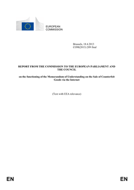 209 Final REPORT from the COMMISSION to the EUROPEAN