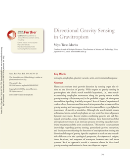 Directional Gravity Sensing in Gravitropism