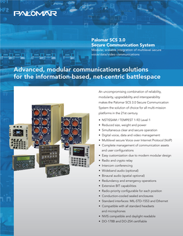 Advanced, Modular Communications Solutions for the Information-Based, Net-Centric Battlespace