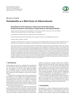 Periodontitis As a Risk Factor of Atherosclerosis