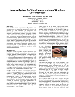 Lens: a System for Visual Interpretation of Graphical User Interfaces