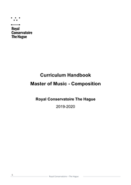 Curriculum Handbook Master of Music