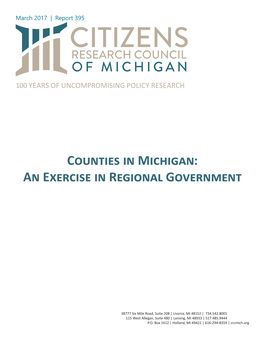 Counties in Michigan: an Exercise in Regional Government