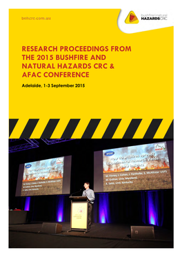 Research Proceedings from the 2015 Bushfire and Natural Hazards Crc & Afac Conference