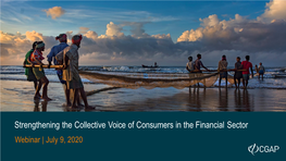 Strengthening the Collective Voice of Consumers in the Financial Sector Webinar | July 9, 2020