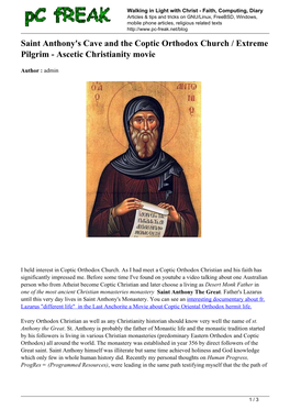 Saint Anthony's Cave and the Coptic Orthodox Church / Extreme Pilgrim - Ascetic Christianity Movie