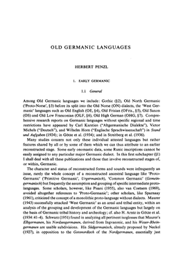 Old Germanic Languages