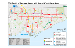 TTC Family of Services Routes with Shared Wheel-Trans Stops