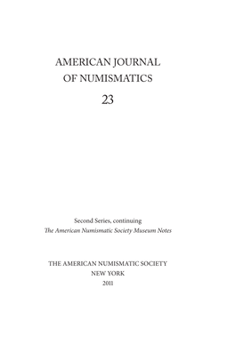 American Journal of Numismatics 23