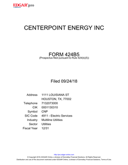 Centerpoint Energy Inc