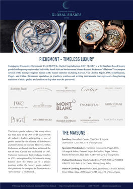 Richemont - Timeless Luxury
