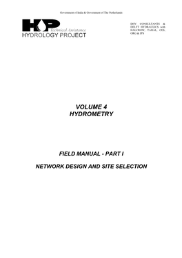 Manual on Hydrometry