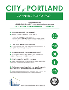 Cannabis Policy Faq