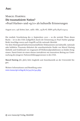 Marcel Hartwig Die Traumatisierte Nation? »Pearl Harbor« Und »9/11« Als Kulturelle Erinnerungen