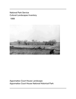 National Park Service Cultural Landscapes Inventory Appomattox