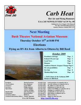 Carb Heat Hot Air and Flying Rumours EAA 245 NEWSLETTER Vol 39 No