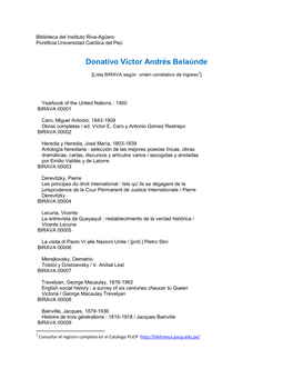 Donativo Víctor Andrés Belaúnde