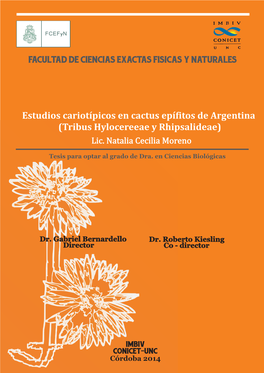 Estudios Cariotípicos En Cactus Epífitos De Argentina (Tribus Hylocereeae Y Rhipsalideae)