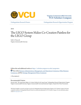 The Lego System Makes Co-Creation Painless for the Lego Group." Undergraduate Research Opportunities Program