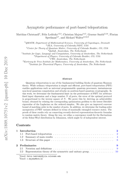 Asymptotic Performance of Port-Based Teleportation