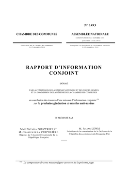 Rapport D'information Conjoint