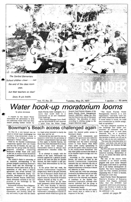 Water Hook-Up Moratorium Horns by Gwen Stevenson South Florida Water Managers, in a Branch Chief Patrick Gleasoii of the "The South