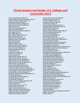 Circuit Analysis and Design: U.S