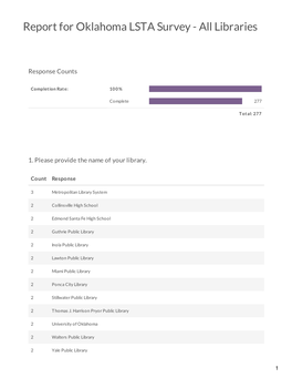 Report for Oklahoma LSTA Survey - All Libraries