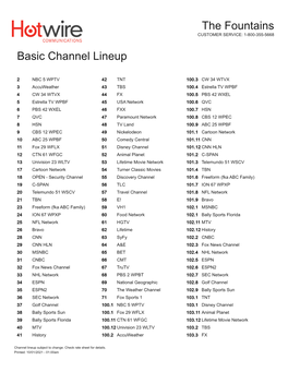 Basic Channel Lineup