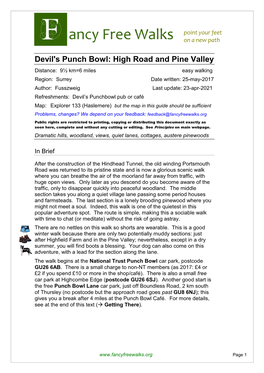 Devil's Punch Bowl: High Road and Pine Valley