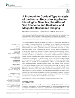 A Protocol for Cortical Type Analysis of the Human Neocortex Applied on Histological Samples, the Atlas of Von Economo and Koskinas, and Magnetic Resonance Imaging