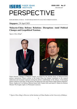 Malaysia-China Defence Relations: Disruptions Amid Political Changes and Geopolitical Tensions