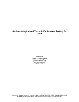 Sedimentological and Tectonic Evolution of Tertiary St. Croix