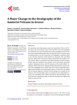 A Major Change in the Stratigraphy of the Santorini Volcano in Greece