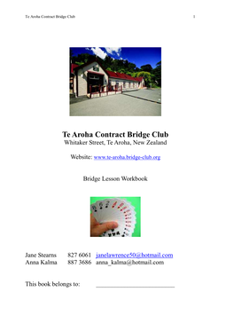 Te Aroha Contract Bridge Club 1