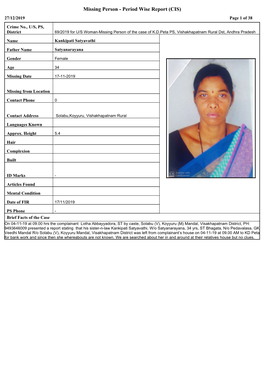 Missing Person - Period Wise Report (CIS) 27/12/2019 Page 1 of 38