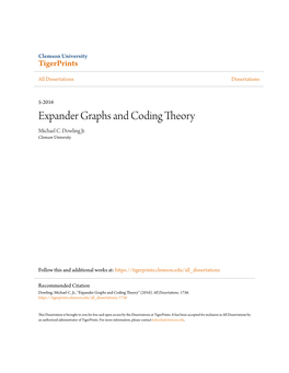 Expander Graphs and Coding Theory Michael C